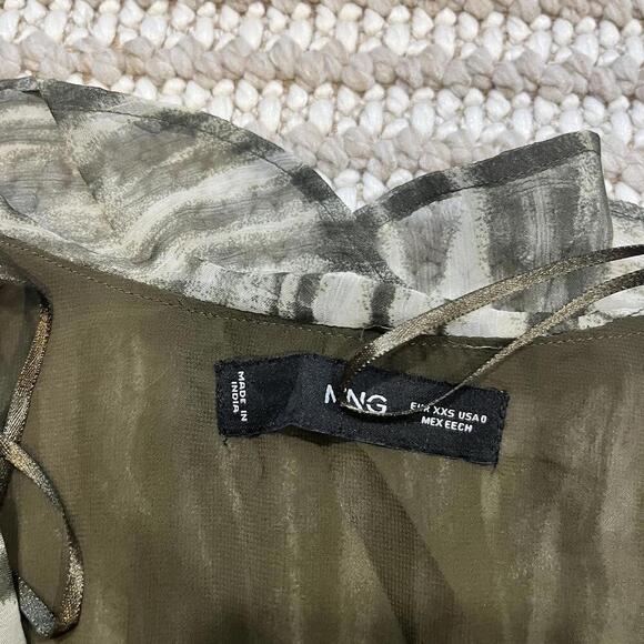 Mango Zebra Print Mini Dress in Green - Picture 5 of 5